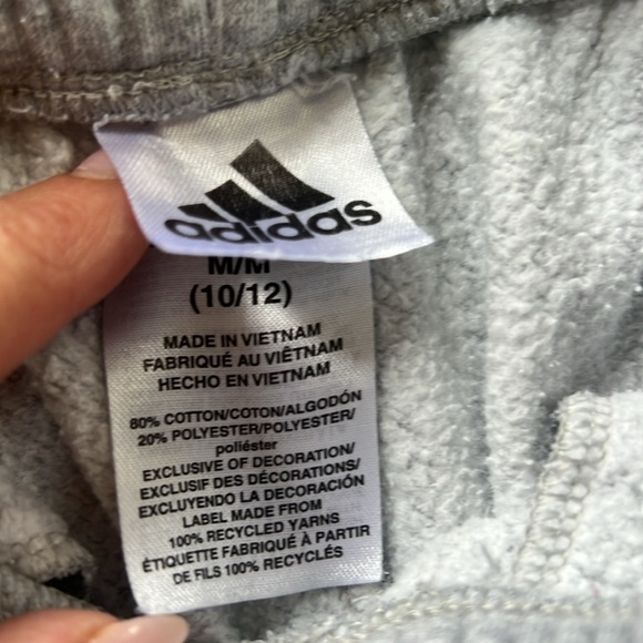 Adidas Grey and Black Youth Joggers with Tapered Ankle Design - Picture 2 of 6